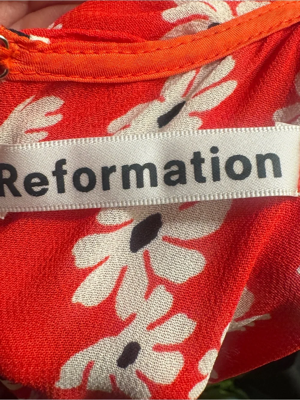 Reformation Stevie Dress Oopsie Daisy Red Floral Mini‎ Dress Size 4 Ruffle Hem